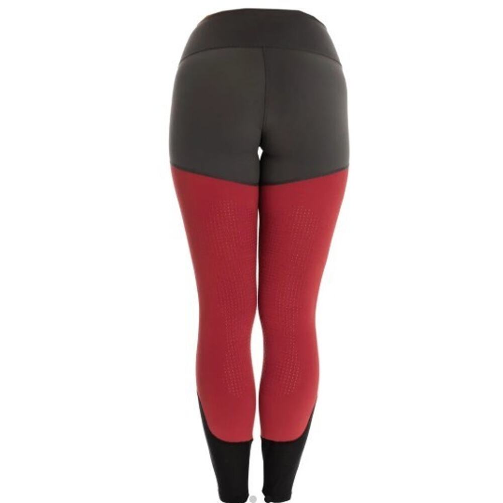 Horseware Ireland High Waist Grip Riding Tights Breeches XS Charcoal/Redwood - Picture 3 of 13